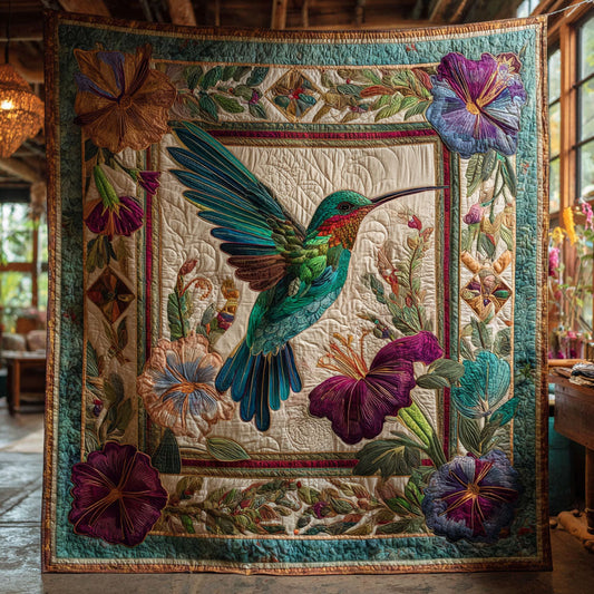 Hummingbird Flower CW2708091CL Quilt
