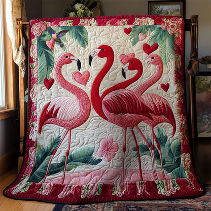 Heart Flamingo WY0512019CL Quilt