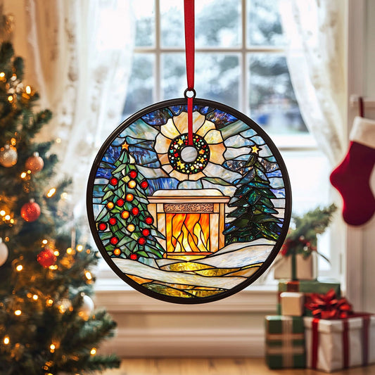 Christmas Tree WJ1410032CL Stained Glass Suncatcher