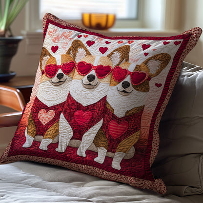 Valentine Corgi WY2701058CL Quilt Pillow Case