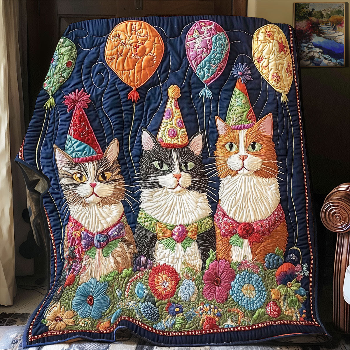 Birthday Cat WY0202005CL Quilt