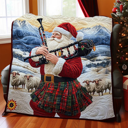 Bagpipes Playing Santa WY0712044CL Quilt