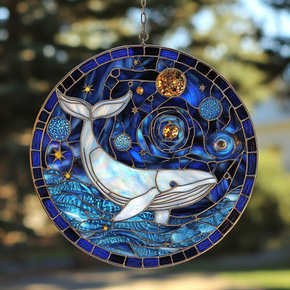 Whale In Night Ocean WY2202236CL Suncatcher
