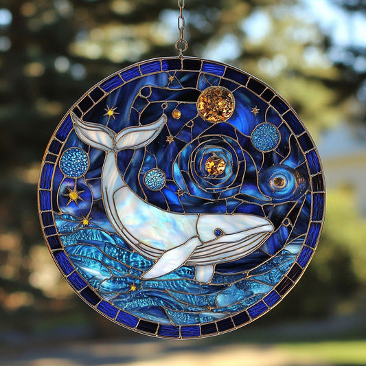 Whale In Night Ocean WY2202236CL Suncatcher