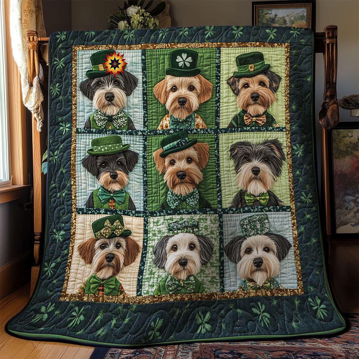 Schnauzer Clover Fest WN1411041CL Quilt