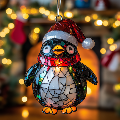 Stained Glass Penguin LT1610023CL Christmas Ornament