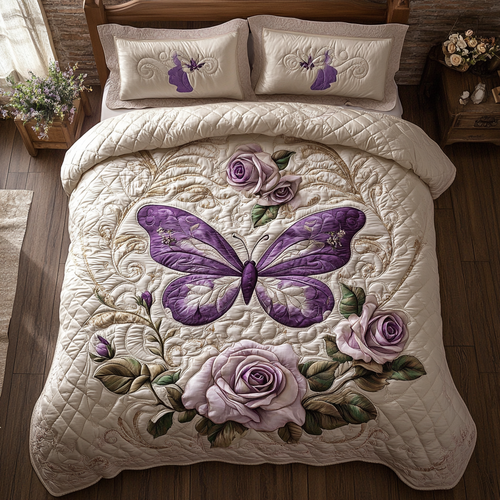 Rustic Purple Butterfly YR0901008CL Duvet Cover Set