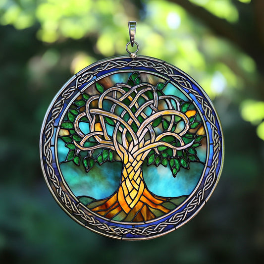 Mystic Tree Of Life WX0801092CL Stained Glass Suncatcher