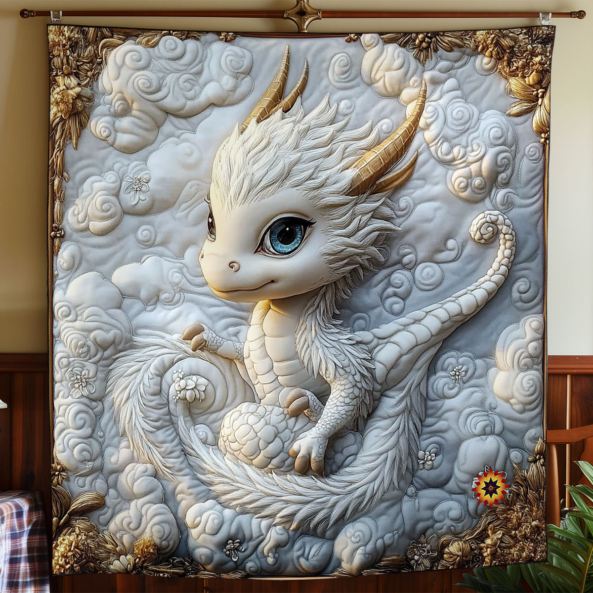 Royal White Dragon WY1411017CL Quilt