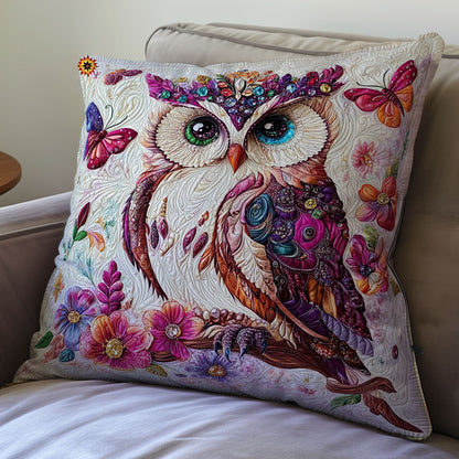 Flower Owl WY0912076CL Quilt Pillow Case