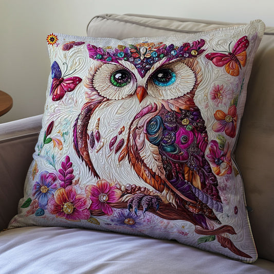 Flower Owl WY0912076CL Quilt Pillow Case