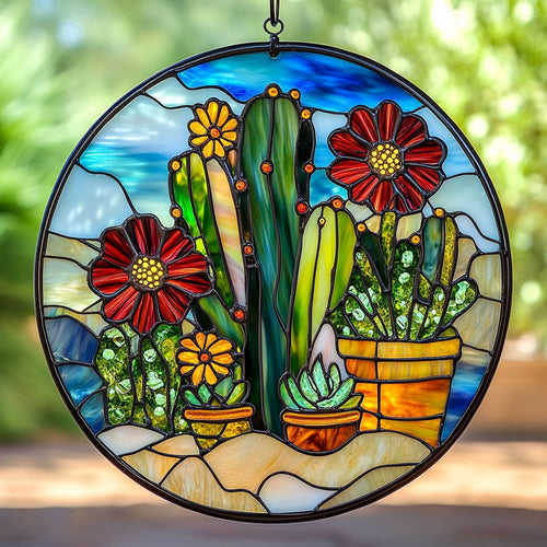 Cactus And Flower WY2202110CL Suncatcher