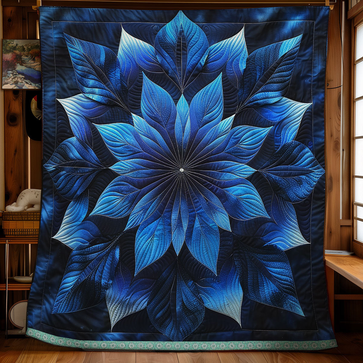 Enchanted Blue Bloom WN1309005CL Quilt