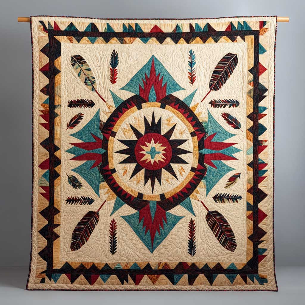 Feather Symbol Native American WP1510004CL Quilt