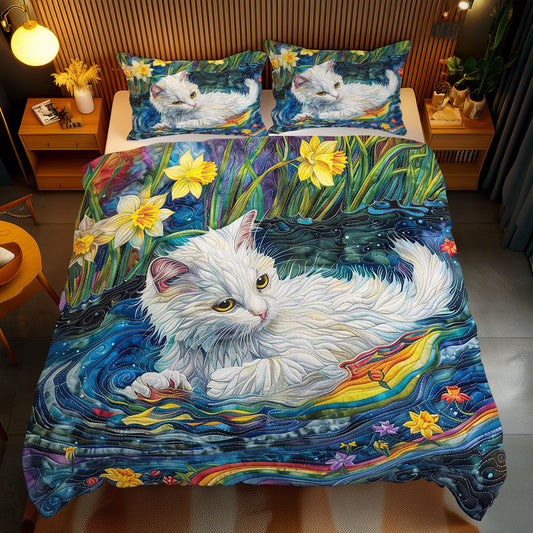 Cat Playing In The Water WJ2309029CL Duvet Cover Set