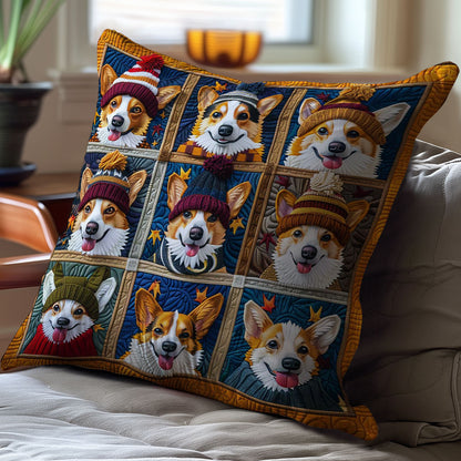 Cute Corgi WJ1209037CL Quilt Pillow Case