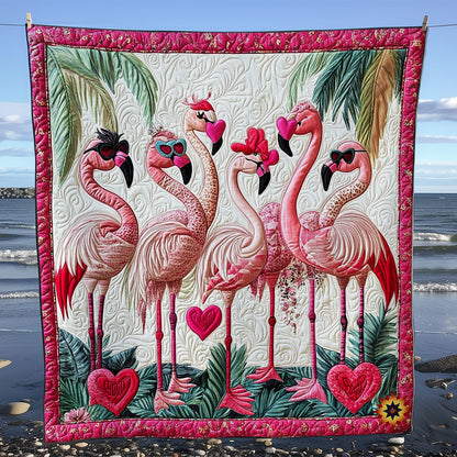 Valentine Flamingo WY0612030CL Quilt