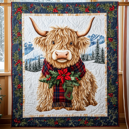 Winter Highland Cow WG1812023CL Quilt