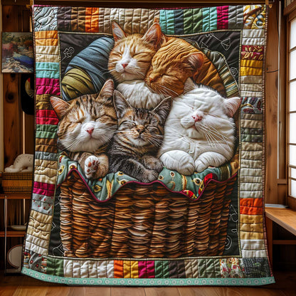 Fluffy Cat Basket WP1009026CL Quilt
