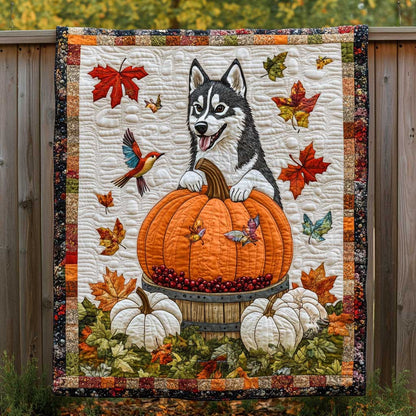 Husky Pumpkin Party WN2709085CL Quilt