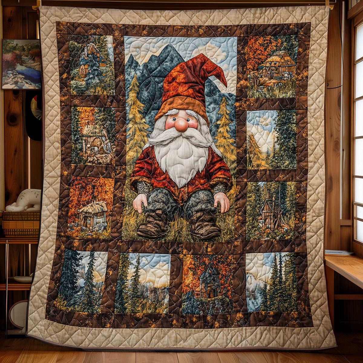 Gnome In Forest WY18010671CL Quilt