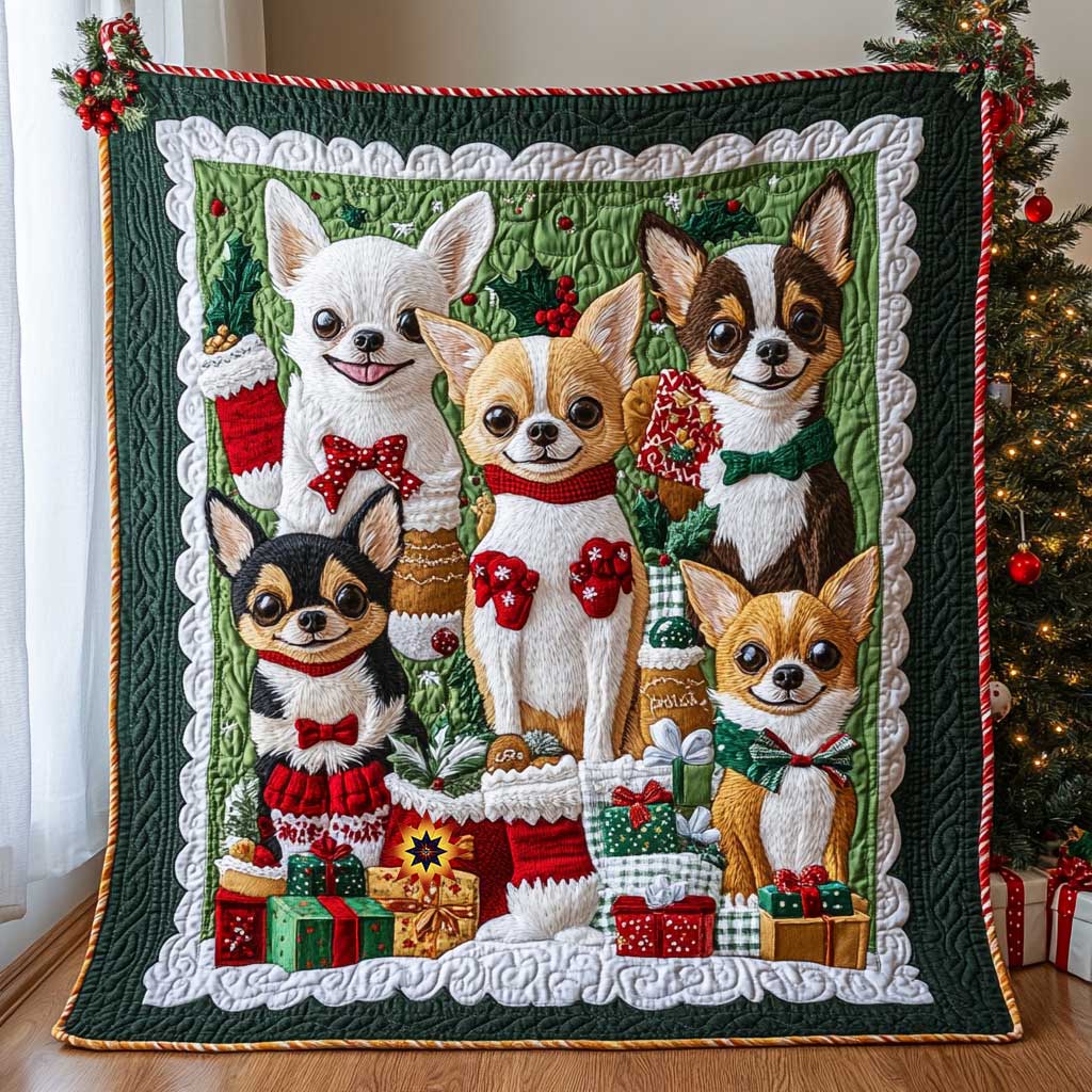 Christmas Chihuahua WP0910012CL Quilt