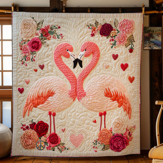 Valentine Flamingo Love WN1112018CL Quilt