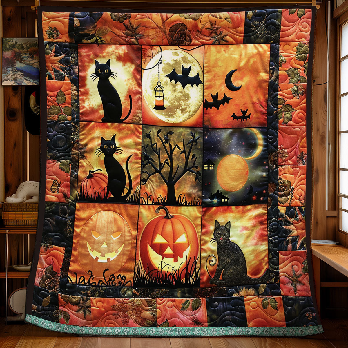 Eerie Halloween Cat WN1309060CL Quilt