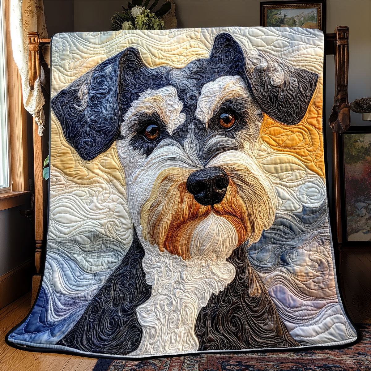 Adorable Miniature Schnauzer WX0303057CL Quilt