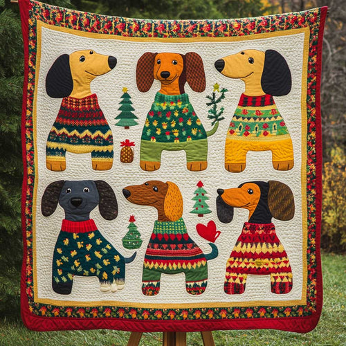 Dachshund Cozy Knit WN3009057CL Quilt