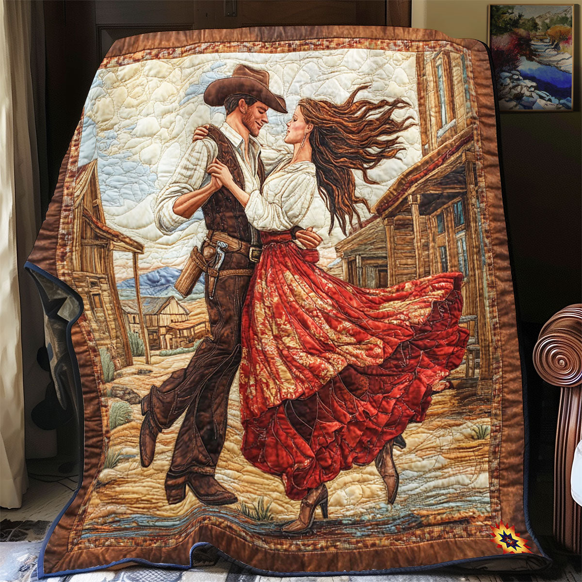 Cowboy Couple WY1912035CL Quilt