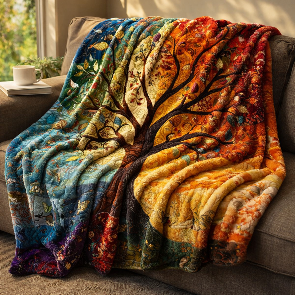 Colorful Tree Of Life QA2101009CL Faux Fur Throw Blanket