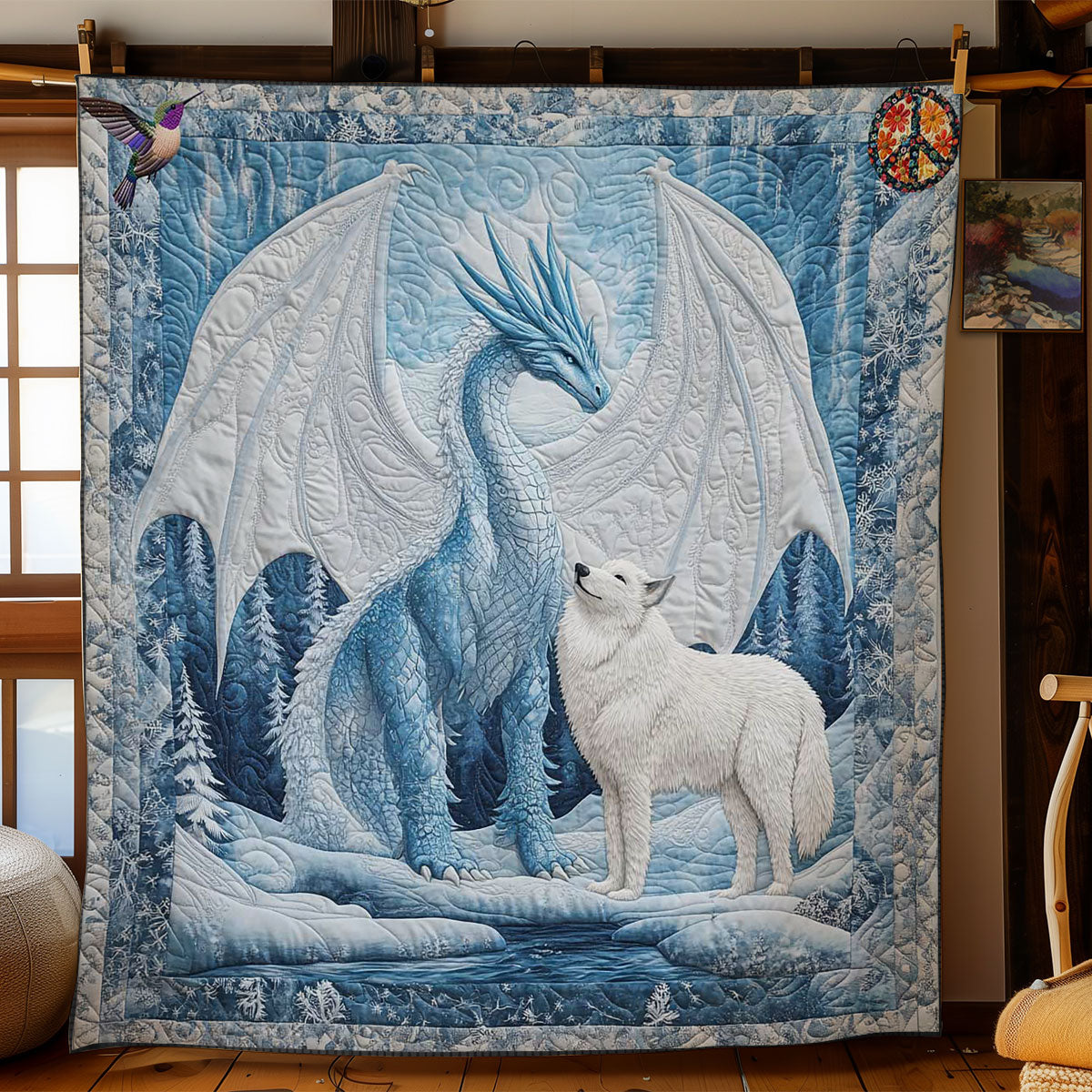 Frost Dragon And Wolf WN0612035CL Quilt