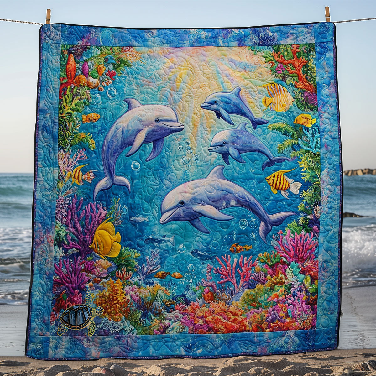Dolphin Family WY2711004CL Quilt