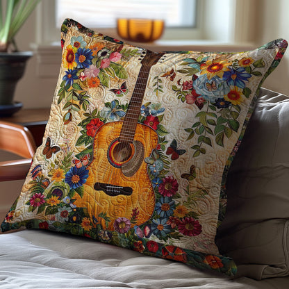 Flower Guitar WJ1109038CL Quilt Pillow Case