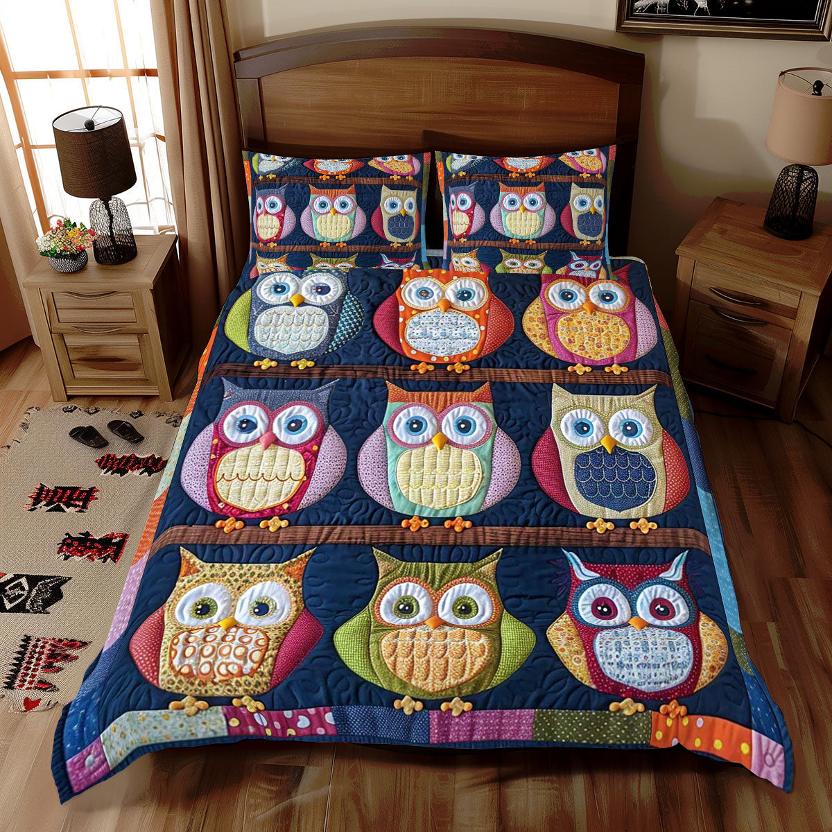 Colorful Owl WJ0710029CL Duvet Cover Set