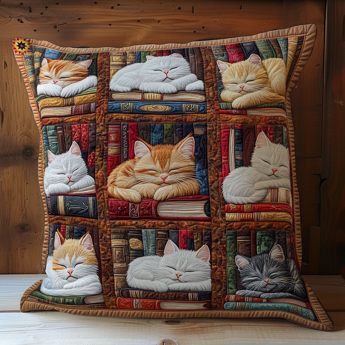 Cat Sleeping Library WY0612084CL Quilt Pillow Case