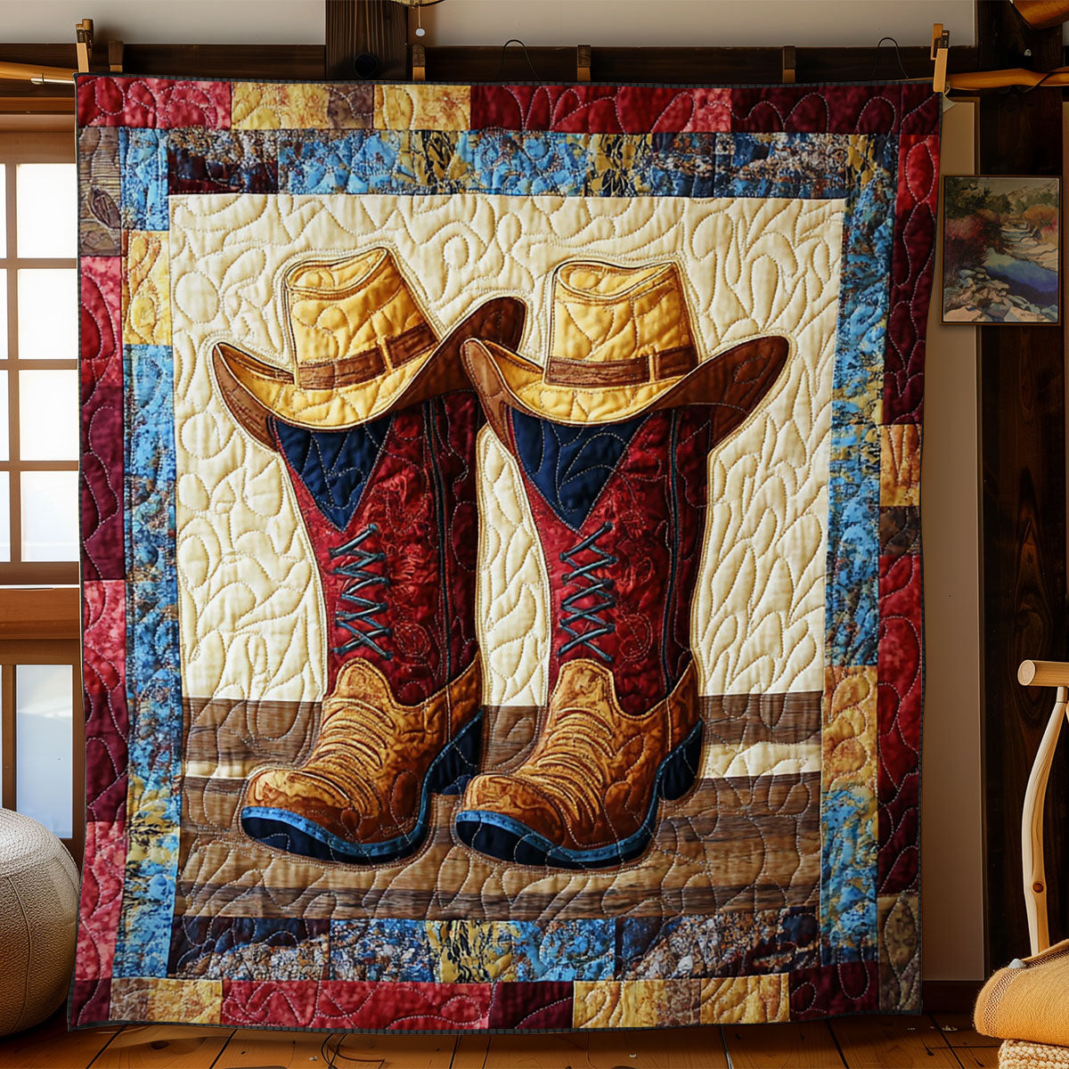 Cowboy Boots And Hat WY1502034CL Quilt