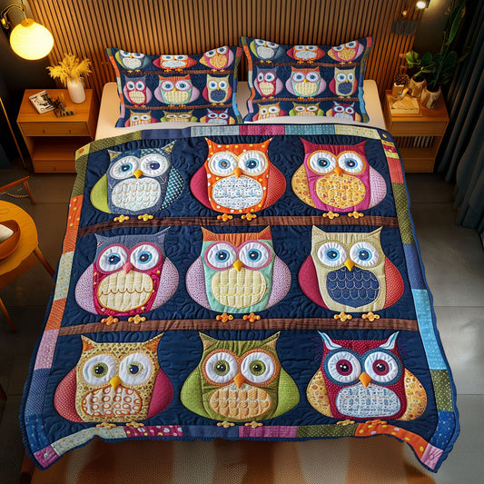 Colorful Owl WJ0710029CL Duvet Cover Set
