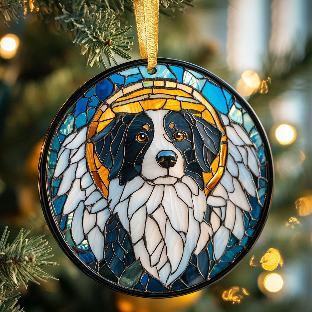 Cozy Border Collie Christmas WN1510021CL Christmas Ornament