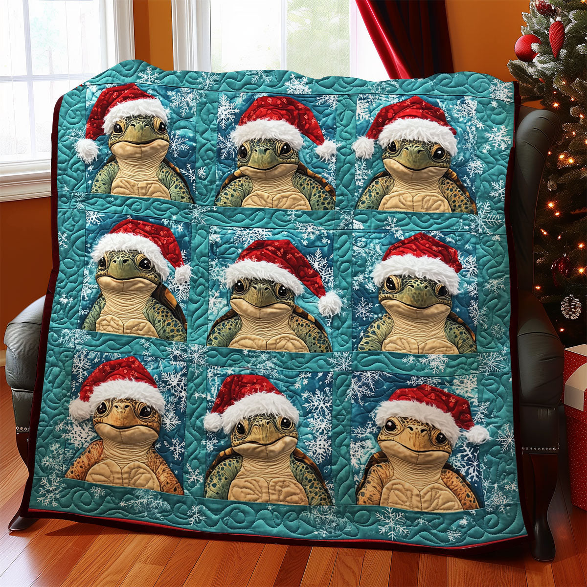 Santa Turtle WY2111018CL Quilt