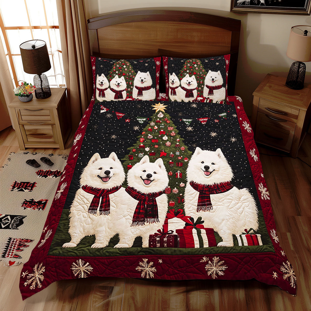 Christmas Samoyed WJ0511029CL Duvet Cover Set