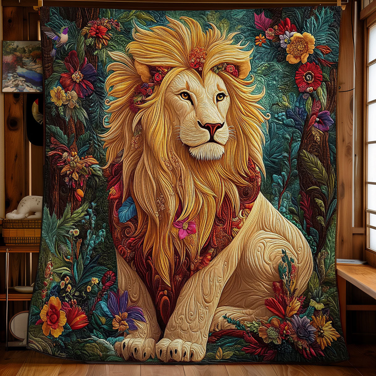 Flower Lion WY0412011CL Quilt
