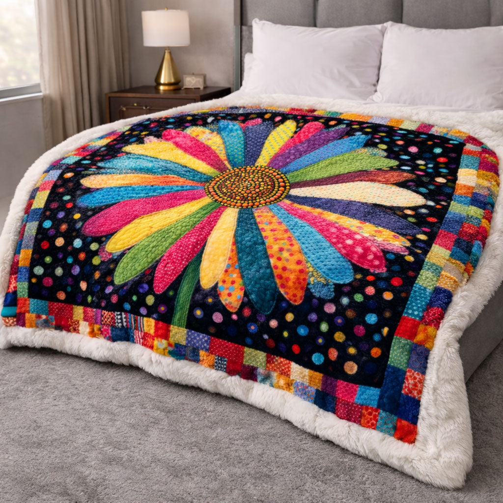 Colorful Daisy CW2101001CL Faux Fur Throw Blanket