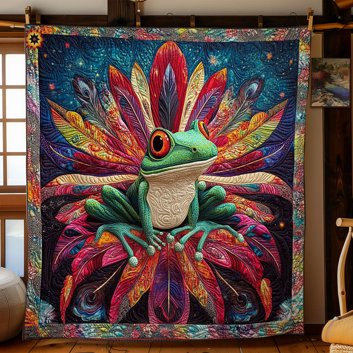Frog In Flower WY2612014CL Quilt