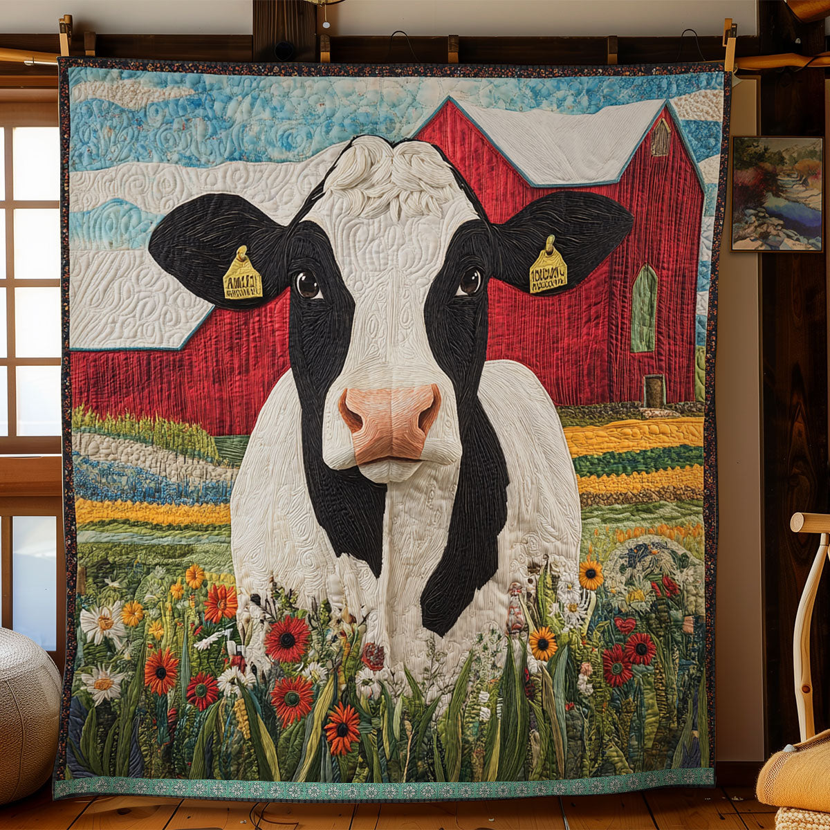 Dairy Cow In Farm WX0912010CL Quilt