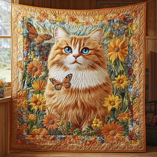 Floral Cat CW0107019CL Quilt