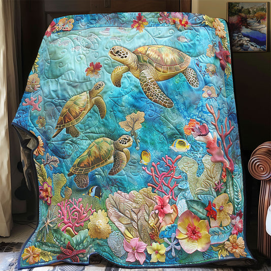 Turtle In Ocean WY0202078CL Quilt