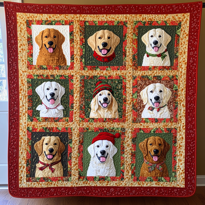 Winter Golden Retrievers XR2009017CL Quilt