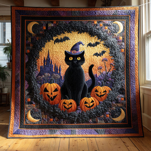 Halloween Moonlight Cat CW1109049CL Quilt